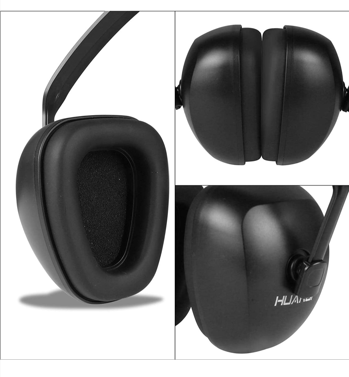 Noise Reduction Safety Ear Muffs for Gun Range Shooting Ear Protection Ear & Eye Protection Safety Glasses Hearing Protective Combo (Black)